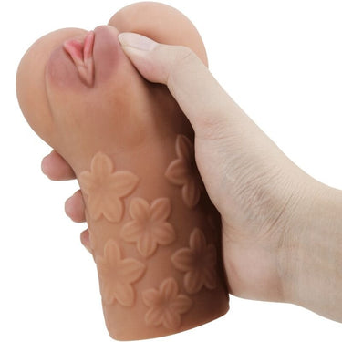 Masturbatore Vaginale e Anale Scarlatto con Fiori in TPR Impermeabile
